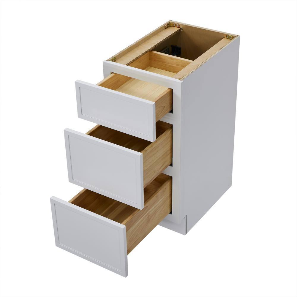 Vanity Art 15" W Birch Plywood Freestanding Single Base 3 Drawers Storage Cabinet