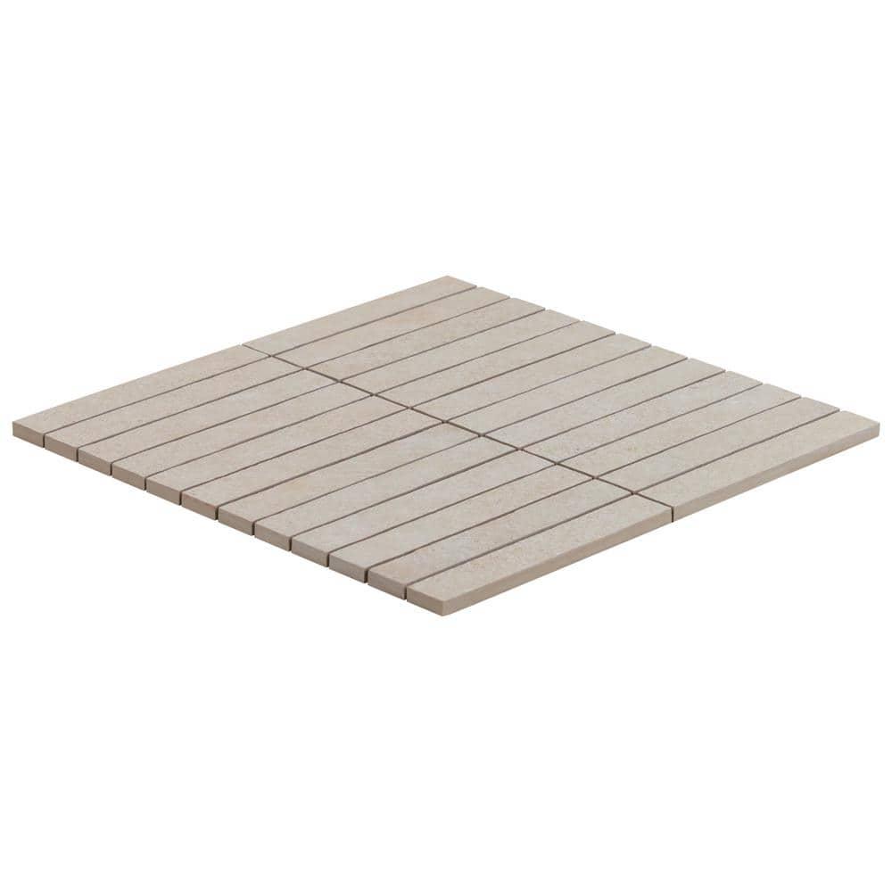 Monolith 11.81 In. X 11.81 In. Stacked Matte Porcelain Mosaic Floor And Wall Tile (5.76 Sq. Ft. / Case)