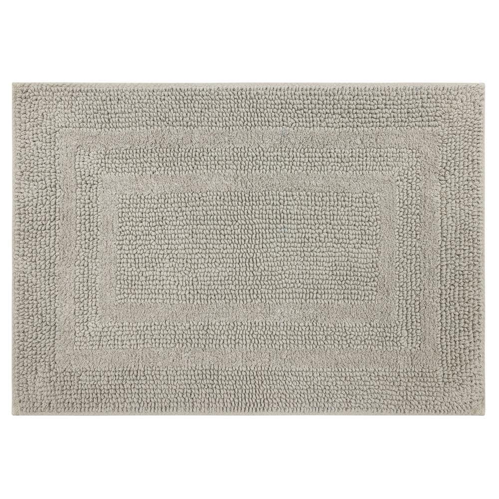 Mohawk Cotton Bath Mat Soft Absorbent Quick Dry Machine Washable Bathroom Mat, Silver, 27" x 45"