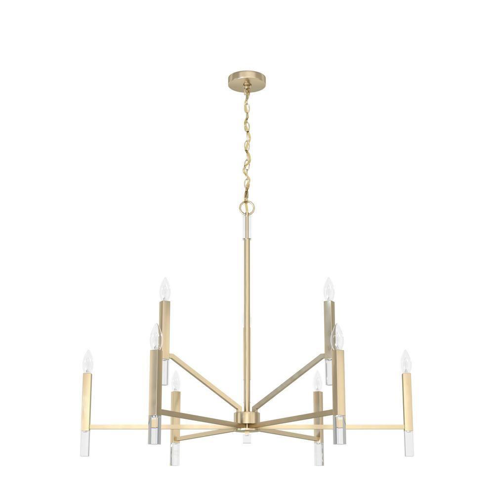 Sunjai 9 Light 2-Tier Sputnik Modern Linear Chandelier
