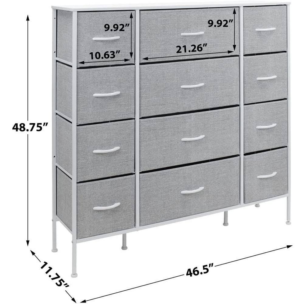 Sorbus Sorbus 12 Drawers Dresser with Steel Frame and Wood Top