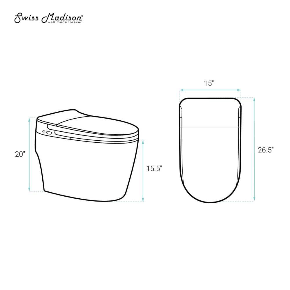 Avancer One Piece Smart Toilet 1.28 GPF With Heated Bidet, Air Drying, Night Light, Foot Sensor