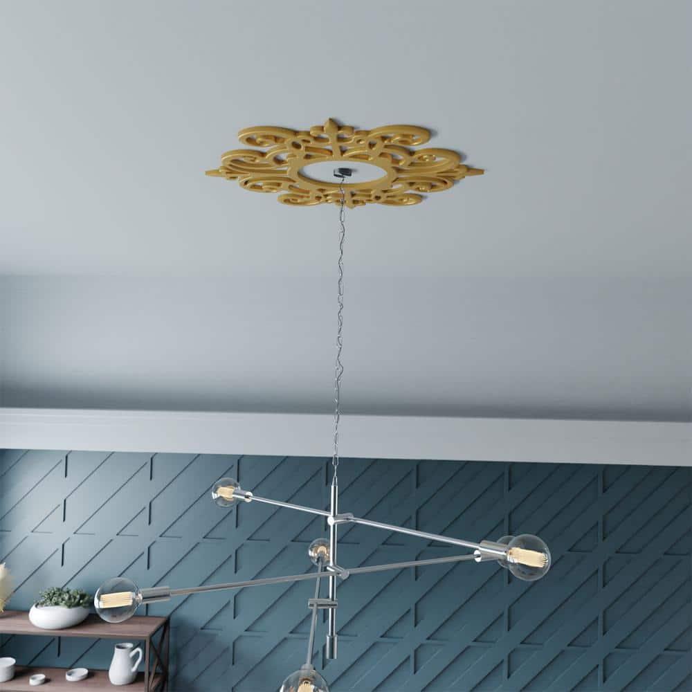 20"OD x 6 1/2"ID x 1/2"P Dijon Architectural Grade PVC Pierced Ceiling Medallion, Gold