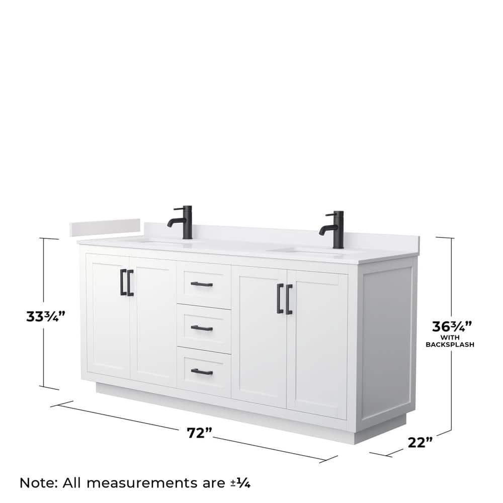 Wyndham Collection Miranda 72" Freestanding Double Bathroom Vanity with Cultured Marble Top
