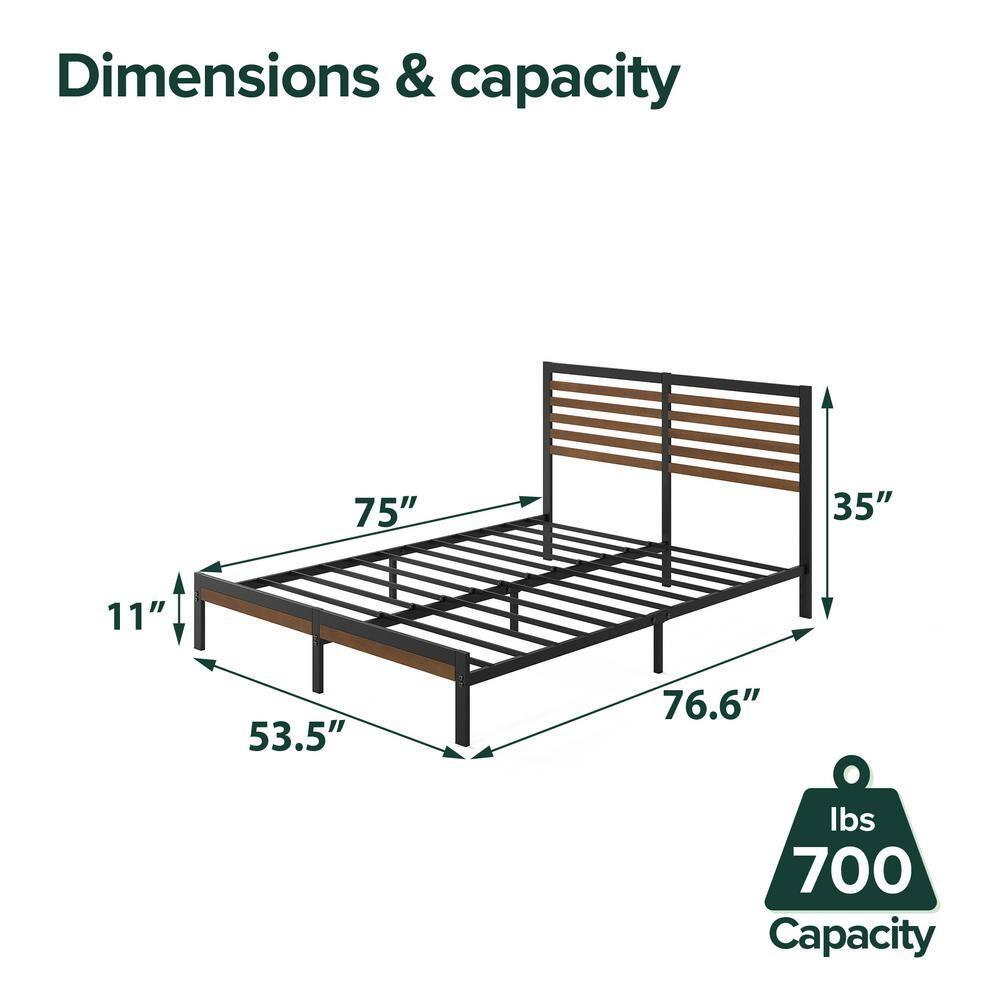 Zinus 35" Kai Bamboo and Metal Platform Bed Frame, Full