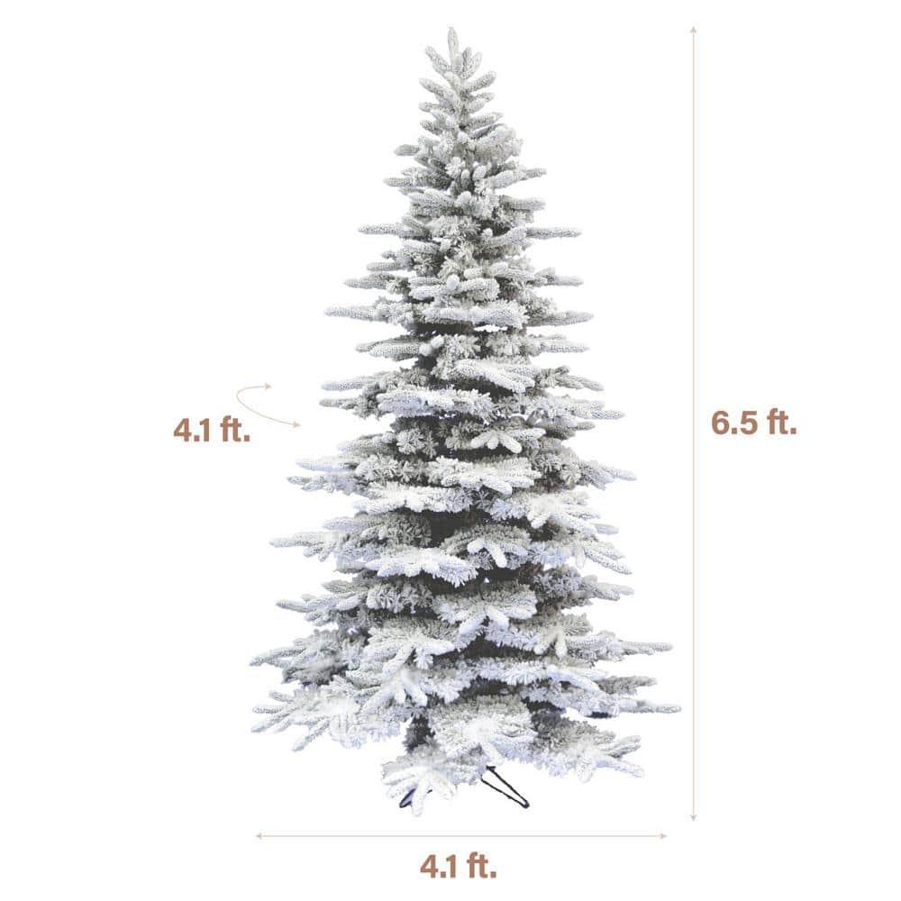 Fraser Hill Farm Unlit Snow Flocked Pine Valley Flocked Christmas Tree & Reviews | Wayfair