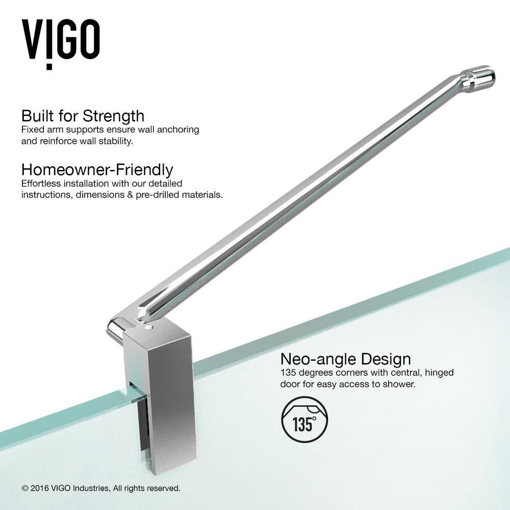 Piedmont 36" W x 36" D x 73" H Hinged Frameless Shower Enclosure with 3/8Clear Glass