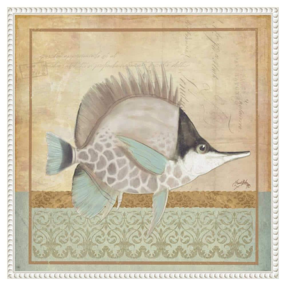 Amanti Art Vintage Fish IV by Elizabeth Medley Canvas Wall Art Print Framed 22 x 22-in.