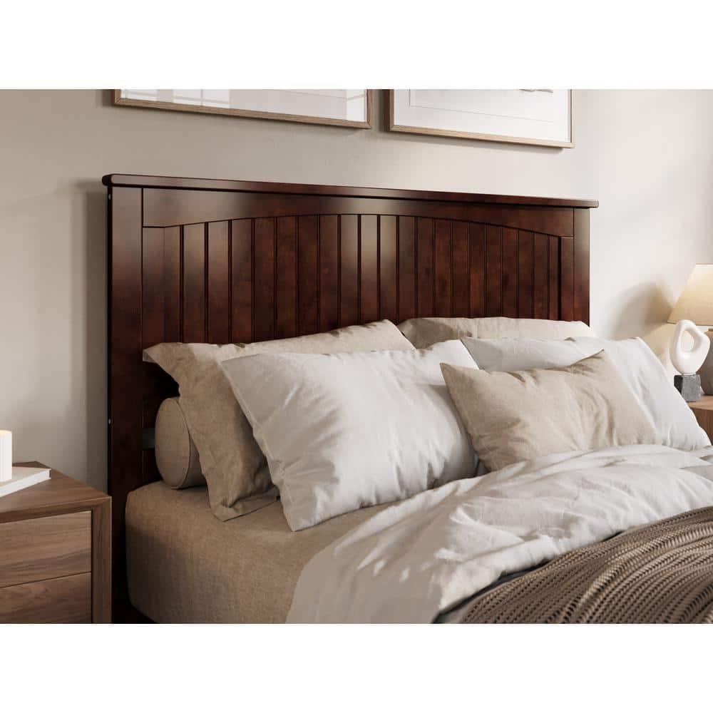 AFI Naples Queen Solid Wood Low Profile Platform Bed with Matching Footboard, Walnut