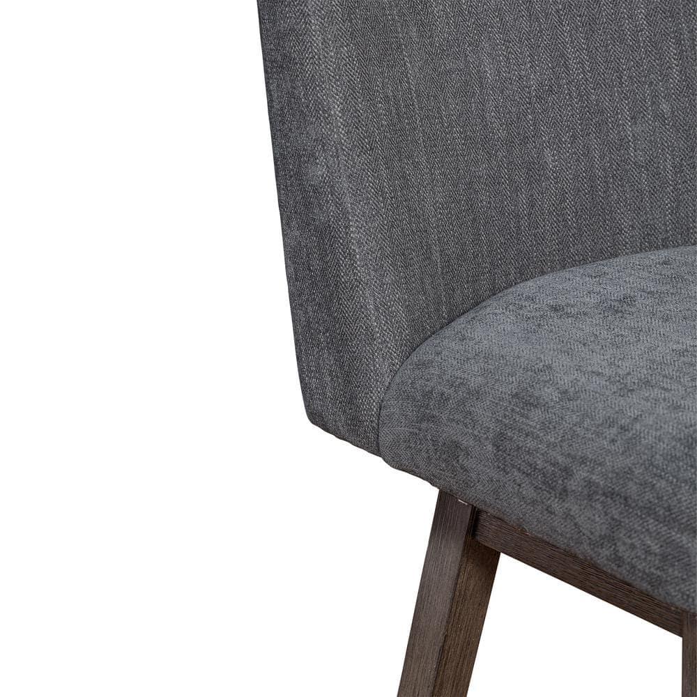 Armen Living Basila Wood Finish with Fabric Swivel Barstool Gray Oak