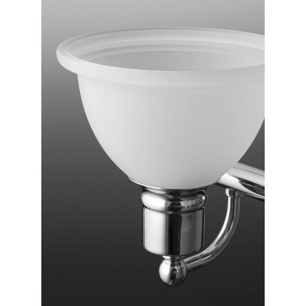 Progress Lighting Madison 3-Light Wall Bracket, Polished Chrome, White Etched Glass