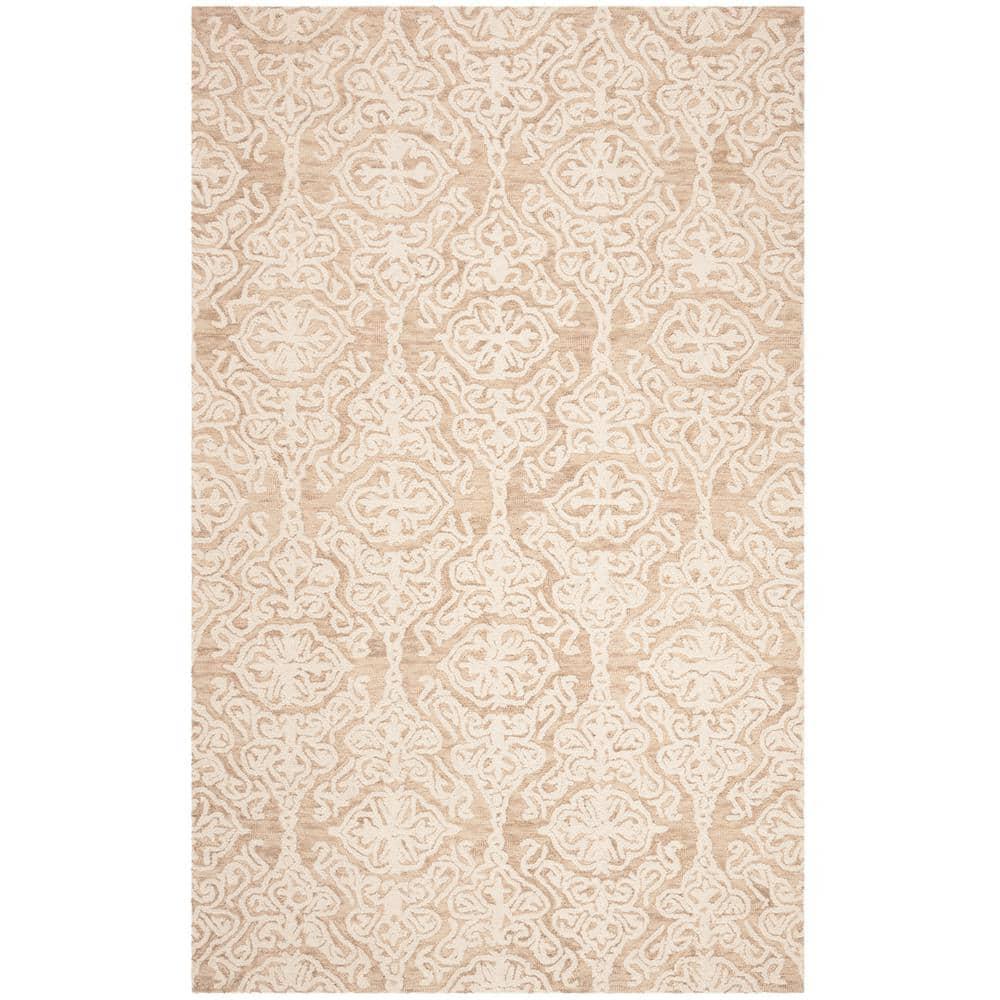 Blossom BLM112 Hand Tufted Indoor Area Rug - Beige/Ivory - 6'x9' - Safavieh