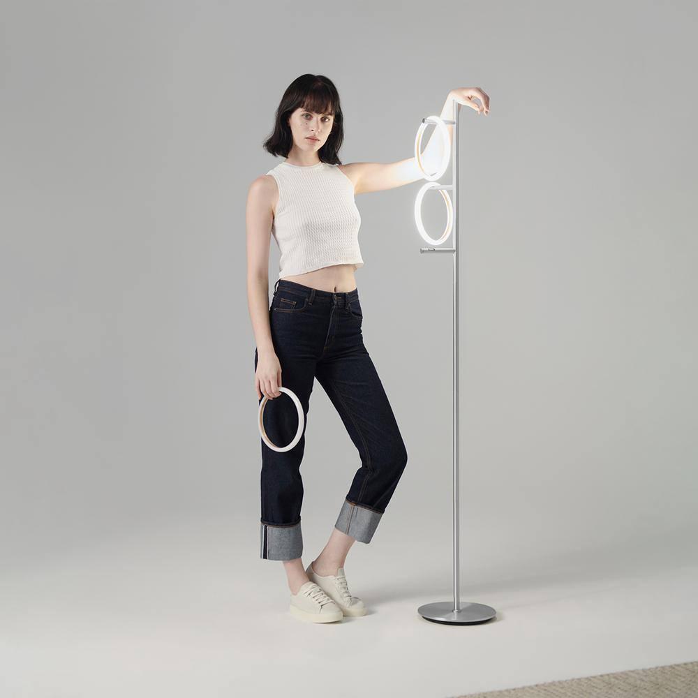Brightech Saturn 66 in. Industrial 3-Light 3-Way Dimming LED Floor Lamp