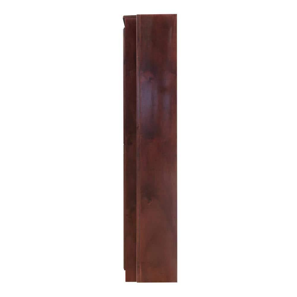 Concepts in Wood 15 Shelf Bookcase Wall with Doors, 72 inch Tall - Cherry Finish