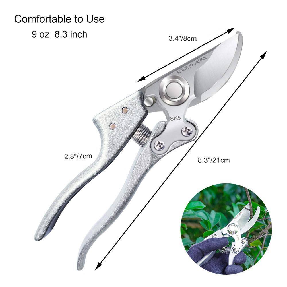 TONMA Pruning Shears for Gardening [Made in Japan] 8 Inch Bypass Garden Scissors Secateurs, Premium Japanese Gardening Tools Hand Pruner Clippers with Ergonomic Handle