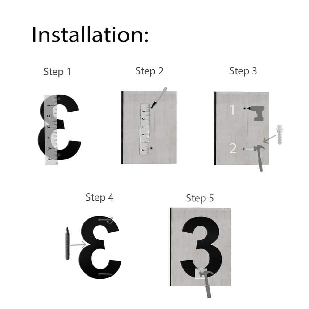 Barton 6'' H Stainless Steel House Number