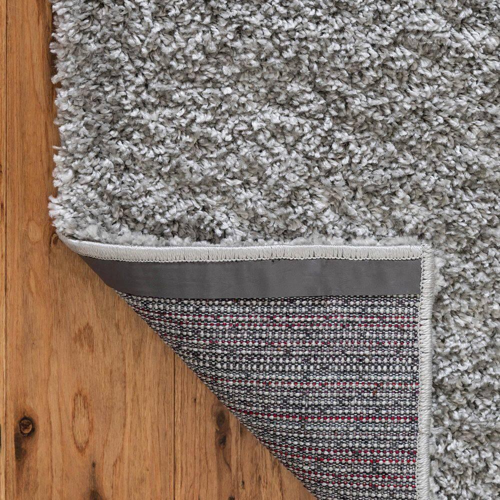 Nuloom Neva Solid 4x6 Shag Indoor Area Rug for Living Room Bedroom Dining Room Nursery, Grey/Ivory