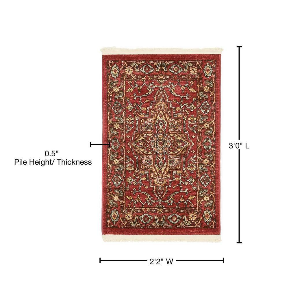 Unique Loom 2' 0 x 3' 1 Red Sahand Ardashir Area Rug