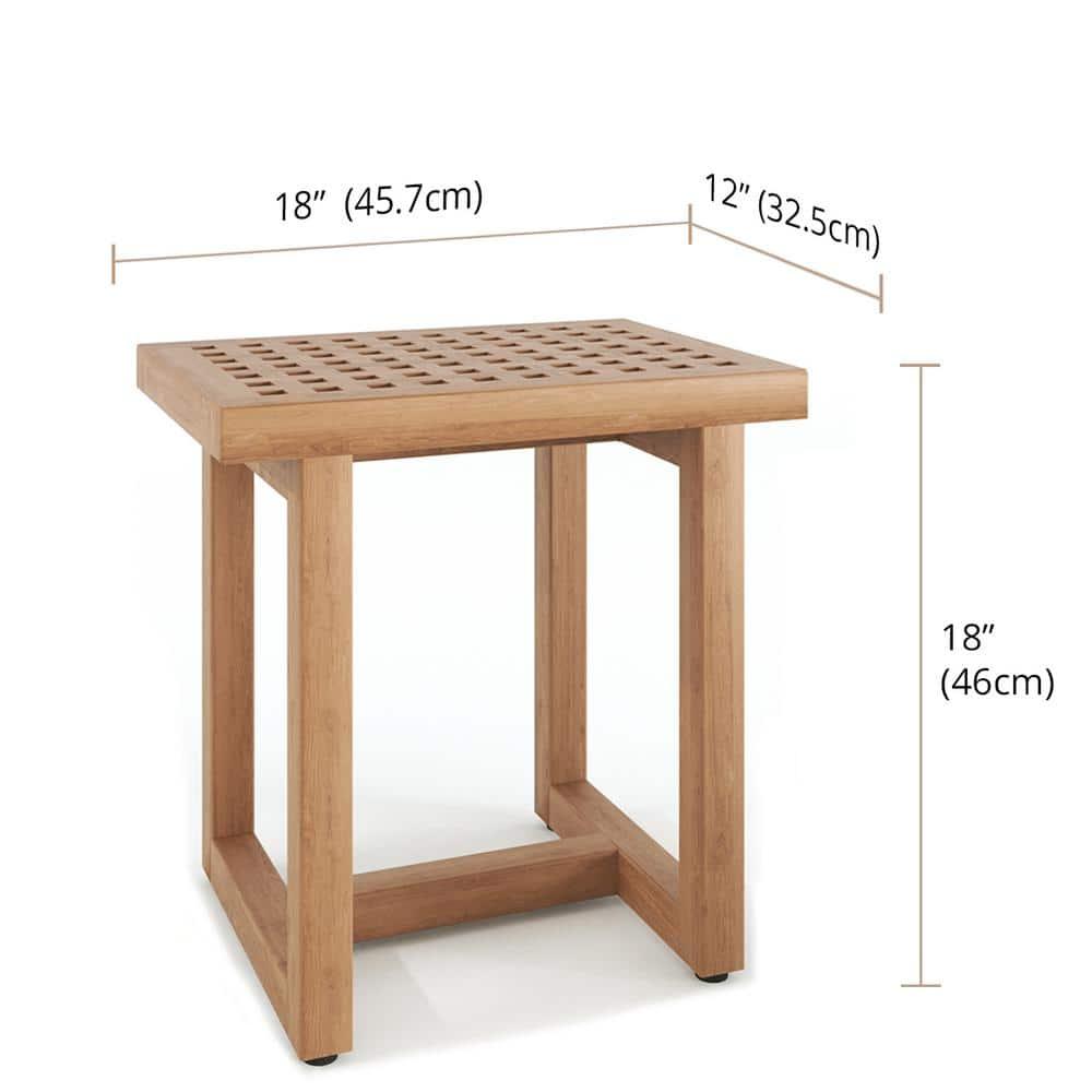 Aqua Teak Grate 17.25'' W Teak Shower Bench