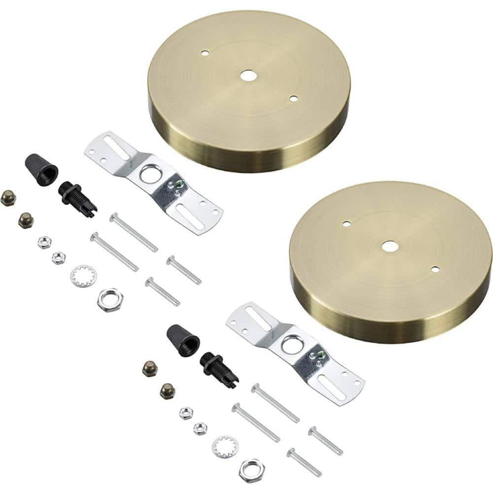 Aspen Creative 21512-22 Canopy Kit, 5-1/8"D, 7/16" Center Hole, Matte White, 2PK