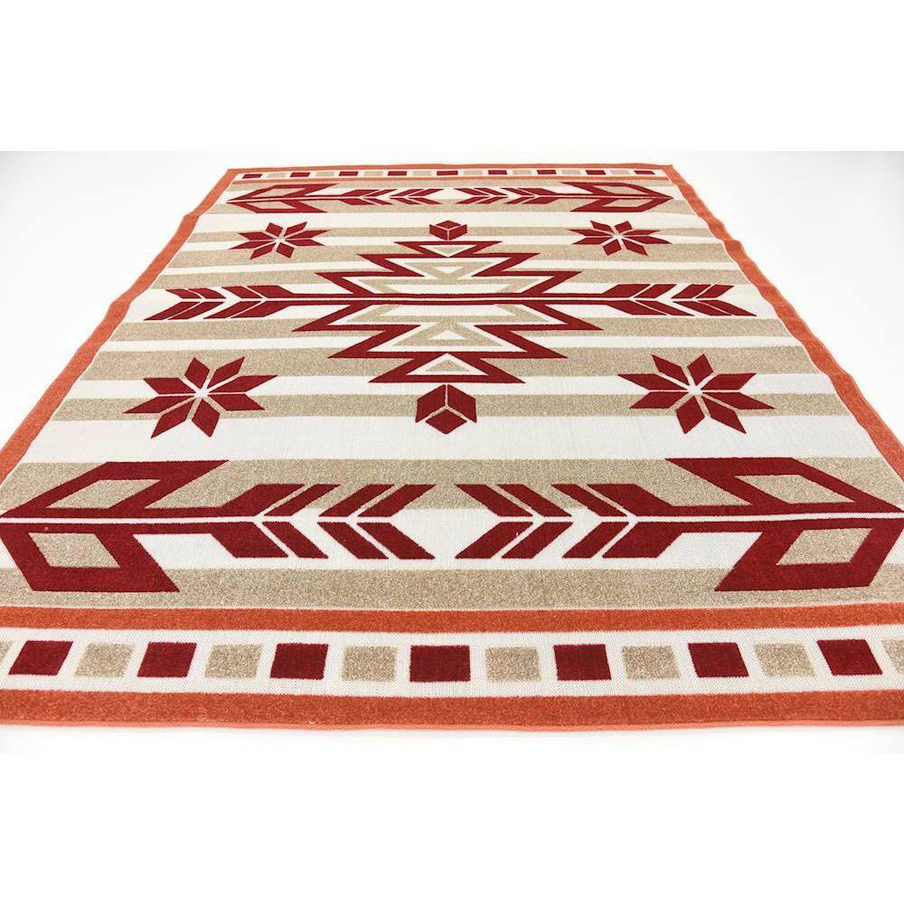 Unique Loom 8' 0 x 10' 0 Burgundy Outdoor Modern Albuquerque Area Rug