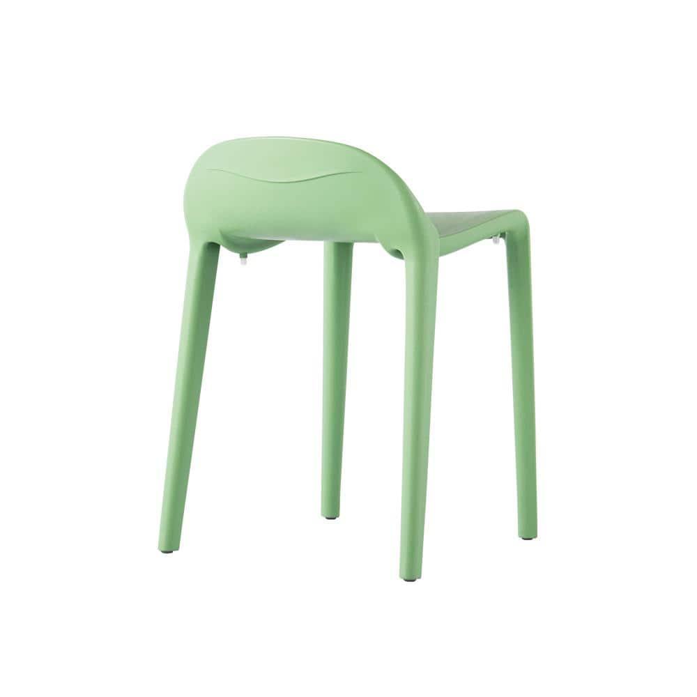 2pc Joyous Short Stools - Green - Lagoon: Resin Frame, Contoured Seat, No Assembly, UV & Weather-Resistant