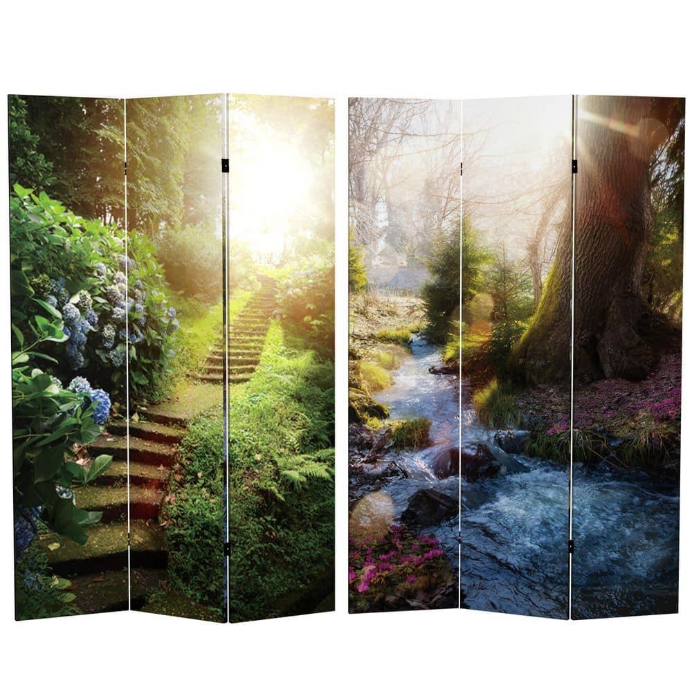 Millwood Pines 6 Ft. Tall Double Sided Stairway To Heaven Canvas Room Divider 3 Panel Freestanding Folding Privacy Screen Partition And Separator For Modern And Contemporary Bedroom Home Office Studio