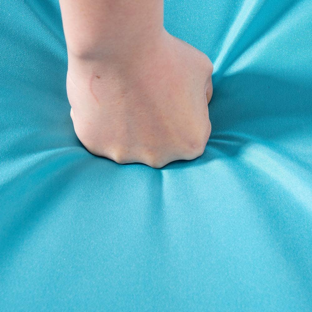 Outsunny 2-Person Wicker Hanging Porch Swing Bench, Front Porch Swing Outdoor Chair, Cushions 550lbs Weight Capacity for Backyard, Garden, Sky Blue