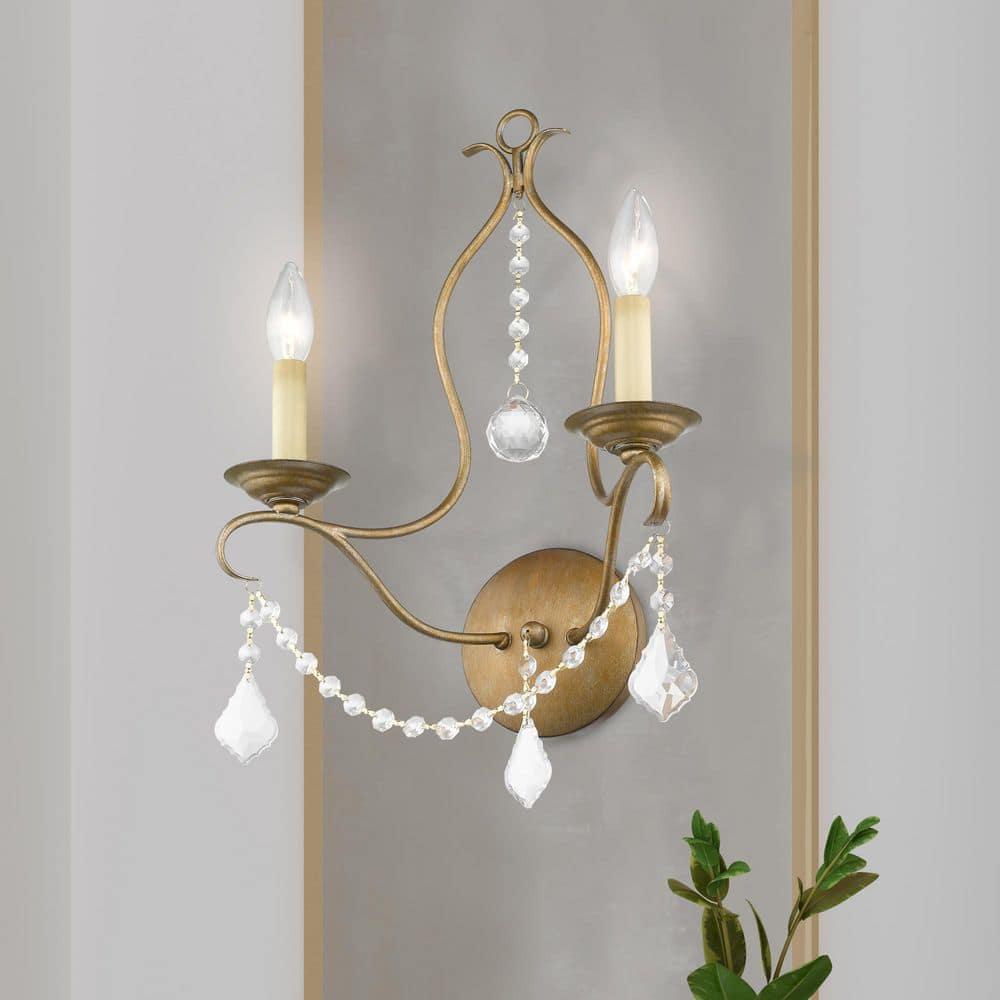 Livex Lighting Chesterfield 2 - Light Wall Light in  Antique Gold Leaf