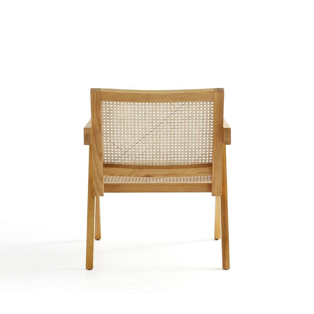 Set of 2 Hamlet Wood Accent Chairs Natural - Manhattan Comfort: Matte Finish, Ash Frame, No Assembly Required
