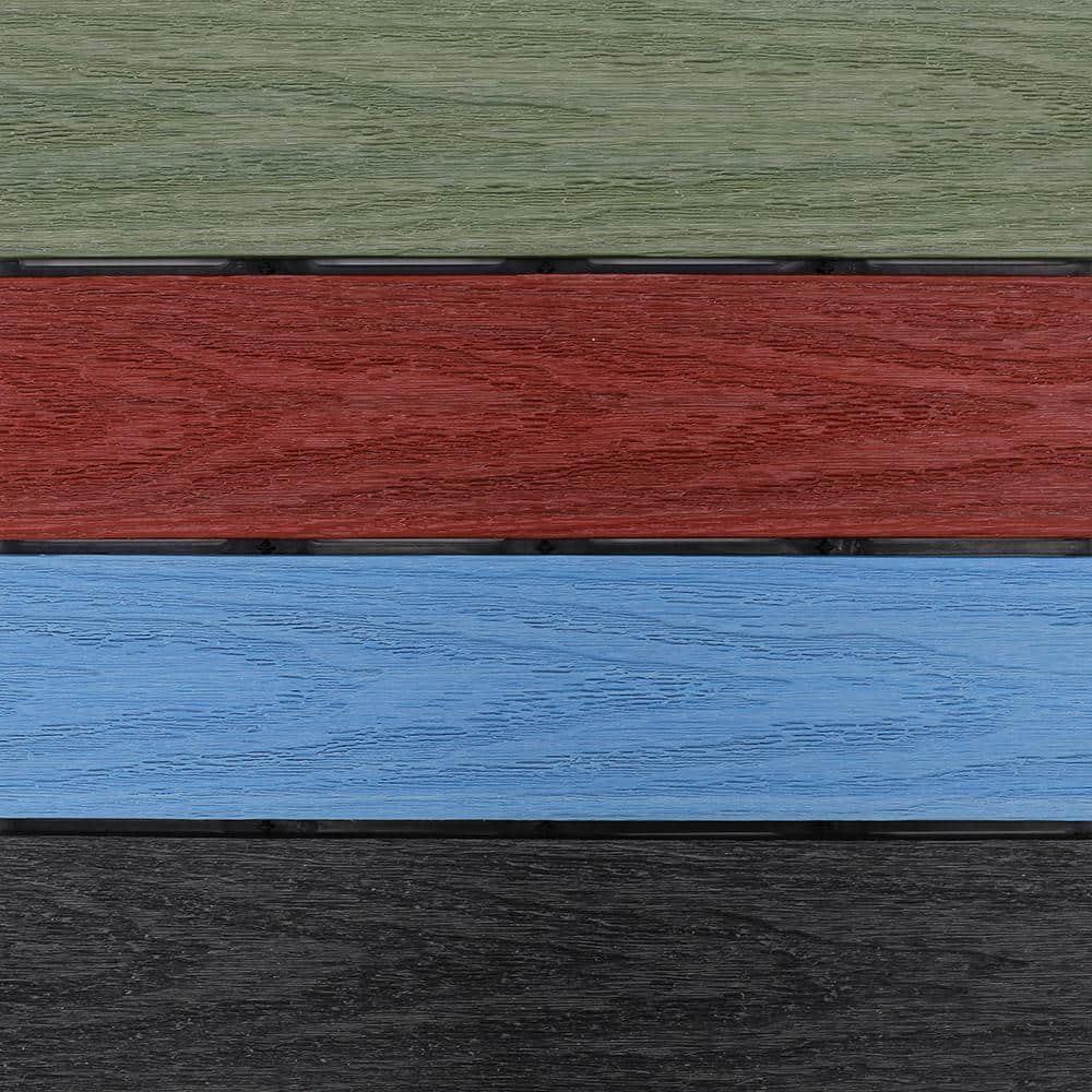 NewTechWood – UltraShield Naturale Deck Tiles for Outdoor Flooring, Weather-Resistant Patio Flooring, Set of 10 1x1-foot Interlocking Deck Tiles, Outdoor Patio Tiles, Rainbow