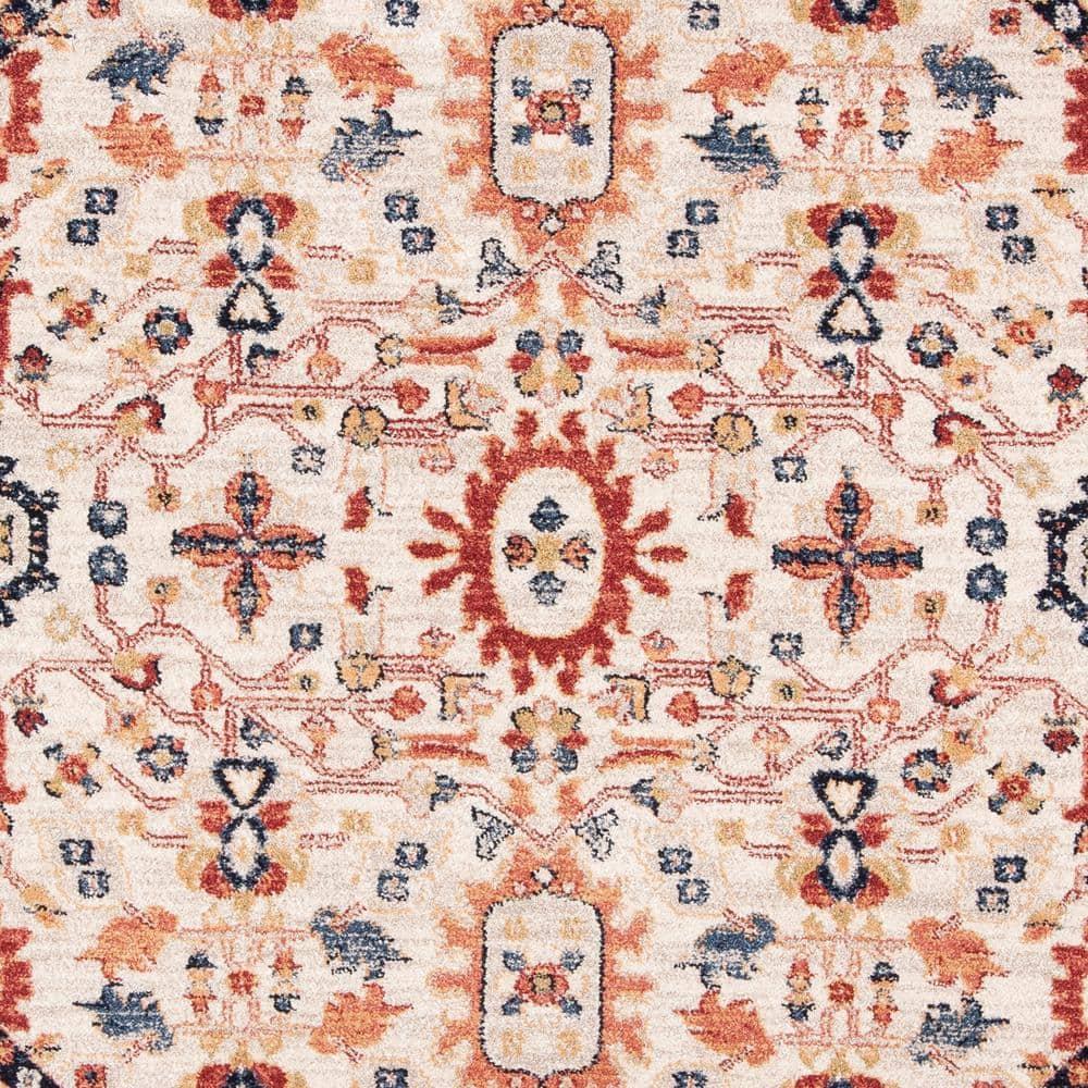 Charleston CHL412 Loomed Indoor Area Rug - Ivory/Red - 6'7"x6'7" Round - Safavieh
