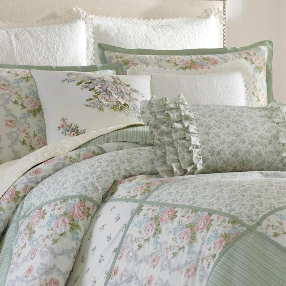 Laura Ashley Harper Green Cotton Comforter Set