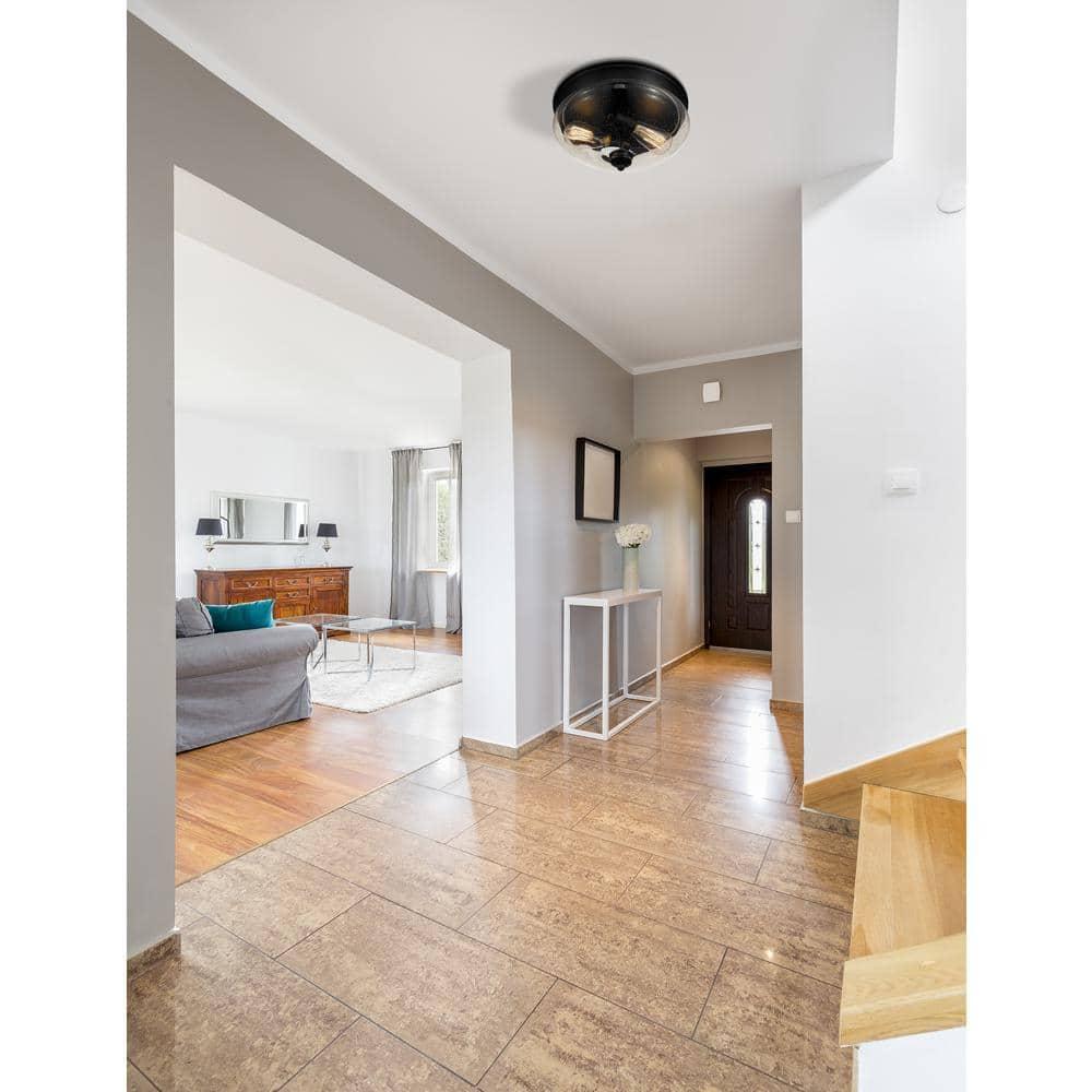 722F2-MB-Z-Lite-Amon - 2 Light Flush Mount in Traditional Style - 13 Inches Wide by 7.5 Inches High