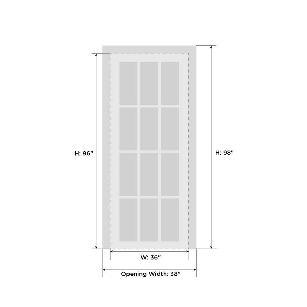 SARTODOORS Solid French Door | Planum 2122 Frosted Glass | Single Regular Panel Frame Trims Handle | Bathroom Bedroom Sturdy Doors | Wayfair
