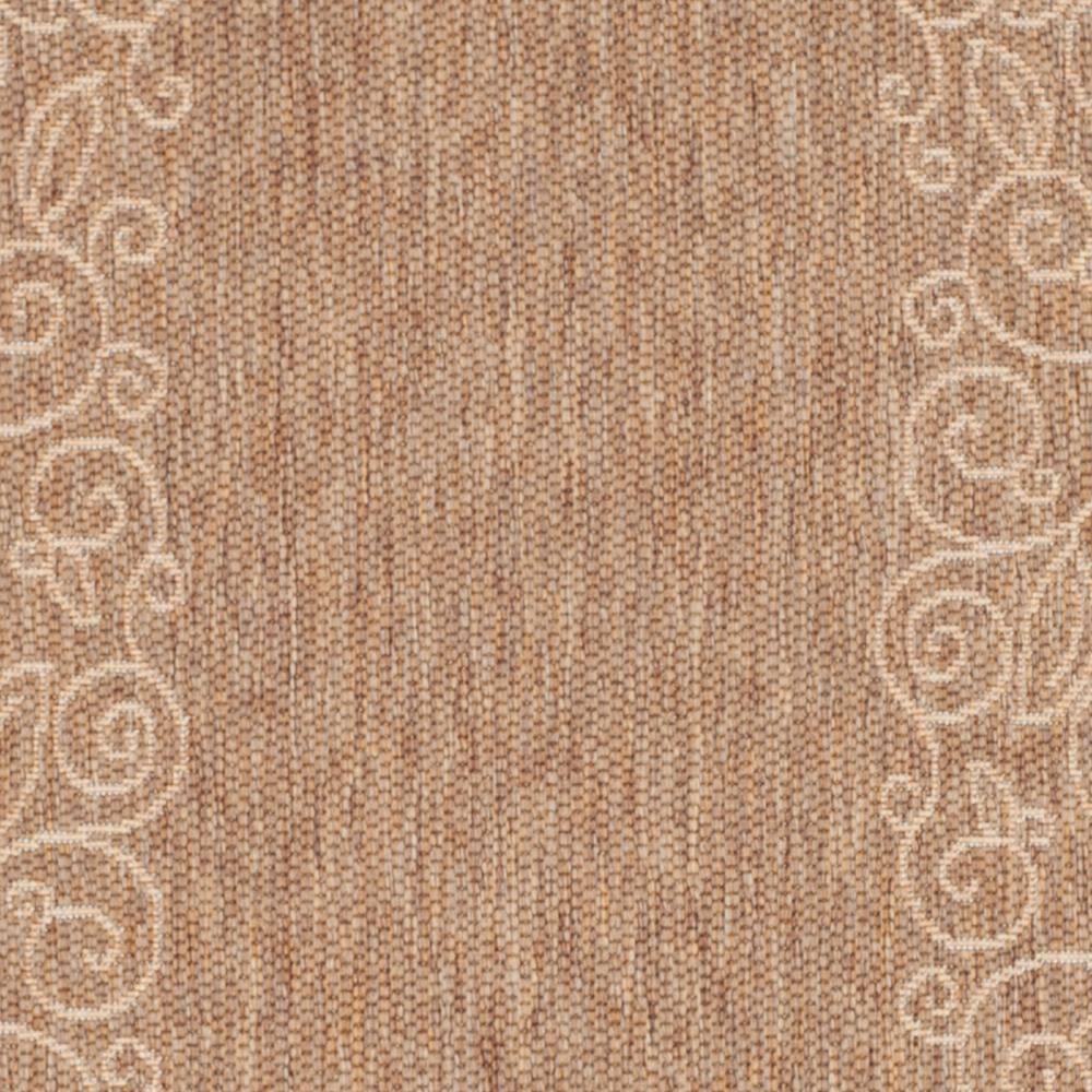 SAFAVIEH Courtyard Chole Bordered Indoor/Outdoor Area Rug, Dark Beige/Beige, 2'7" x 5'
