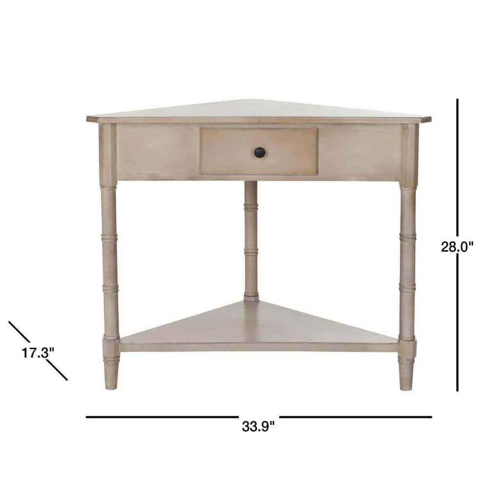 Gomez Corner Console Table - Vintage Grey - Safavieh