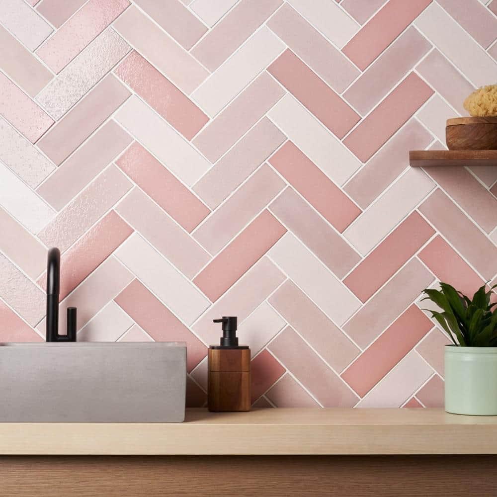 Groovy Blend 2" x 8" Glossy Lava Stone Subway Wall Tile (3.88 Sq. Ft. / Case)