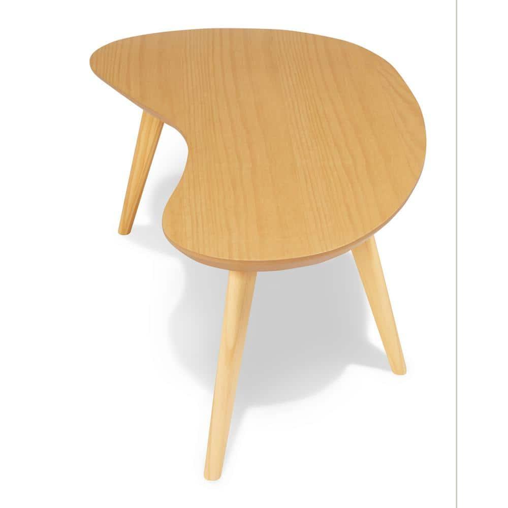 Camaflexi Mid Century Modern Coffee Table Small Tabletop Wood Coffee Desk, Oak Finish