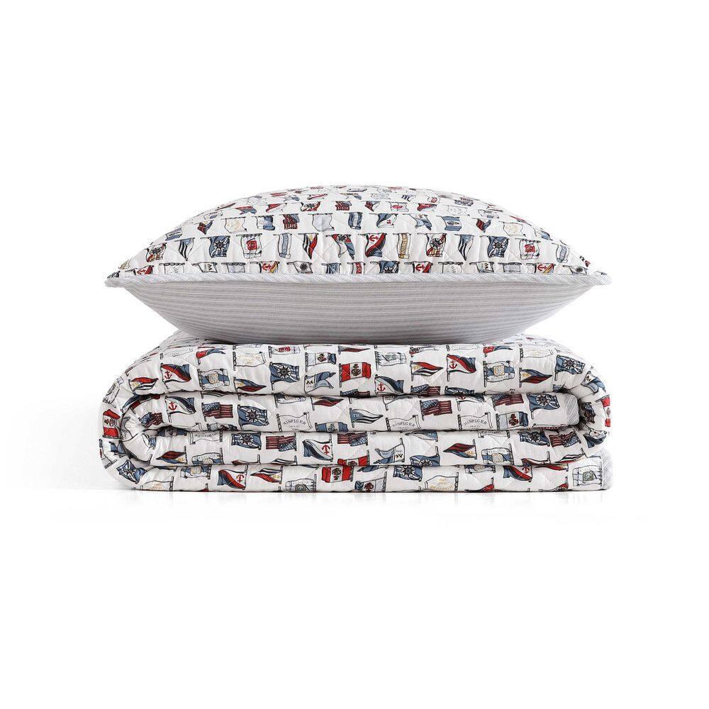 Tommy Hilfiger Tommy Hilfiger Ithaca Stripe Cotton Reversible Quilt Set