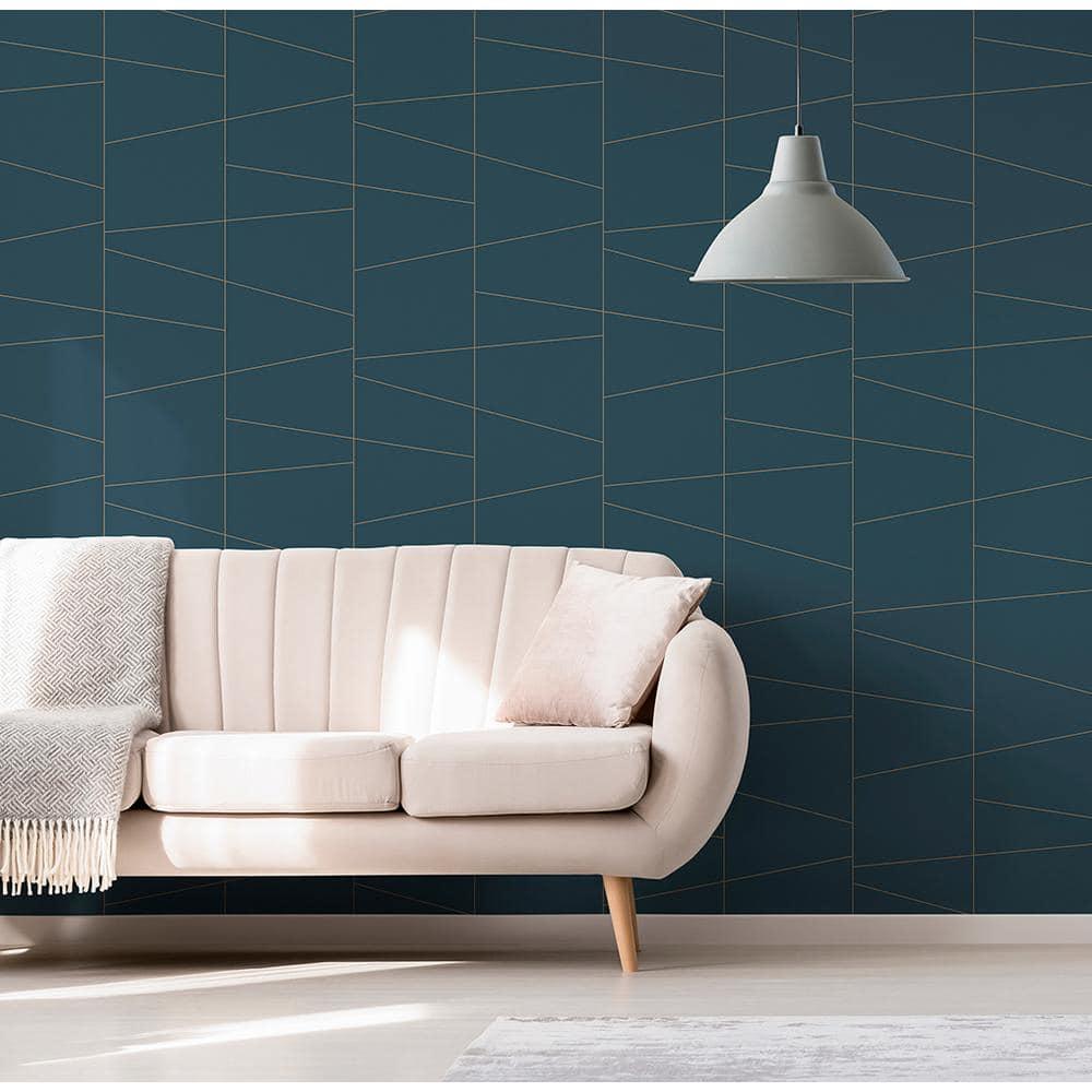 Brewster Fairmont Blue Deco Fracture Wallpaper