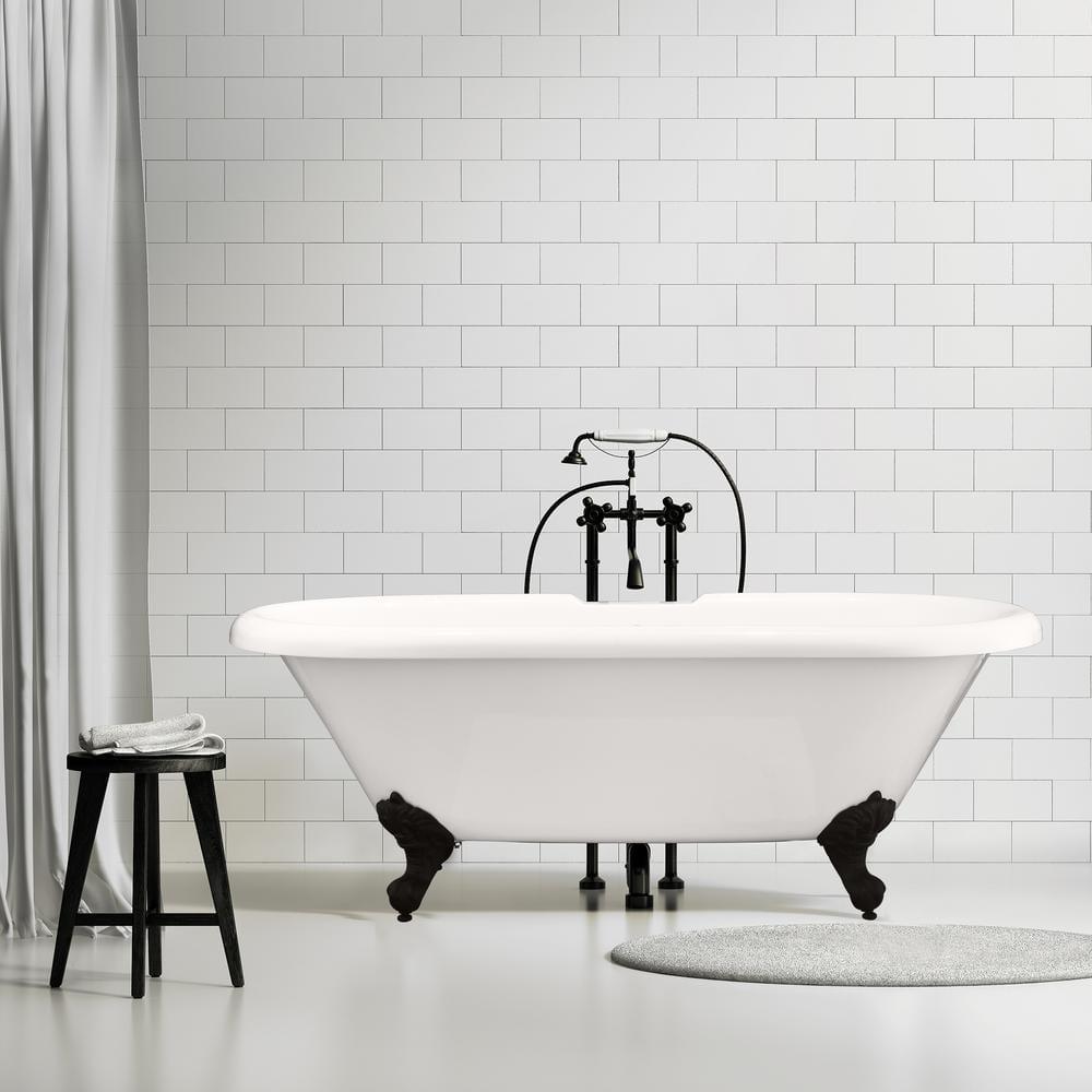 Altair 52167-BAT-GR-BB Kerta 66.9'' x 29.1'' Freestanding Soaking Acrylic Bathtub