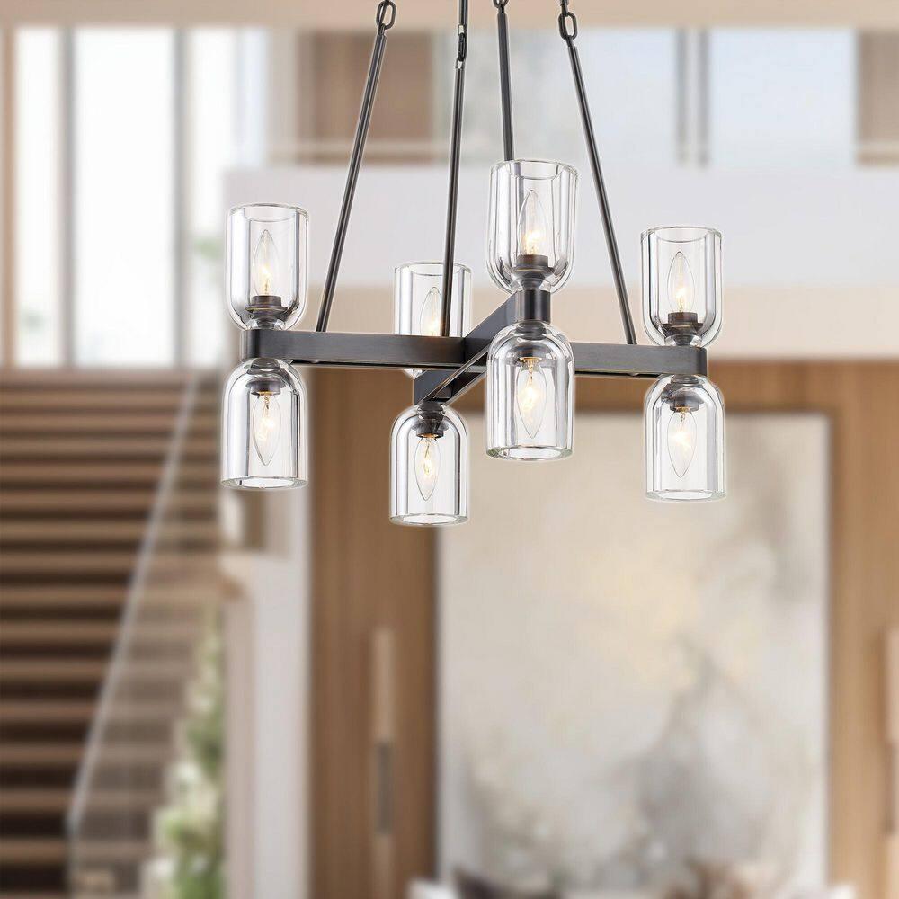 Lucian 8 - Light Modern Linear Chandelier