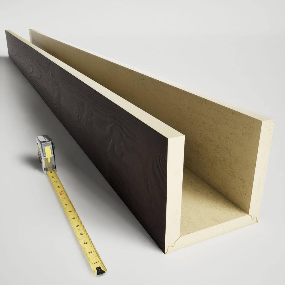 Ekena Millwork Sandblasted Endurathane Faux Wood 3-Sided Ceiling Beam (U-beam)