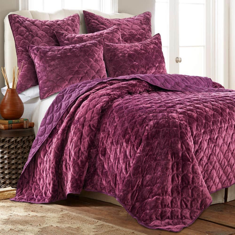 Ellora Velvet Full/Queen Quilt Purple - Birch Hill by Levtex Home