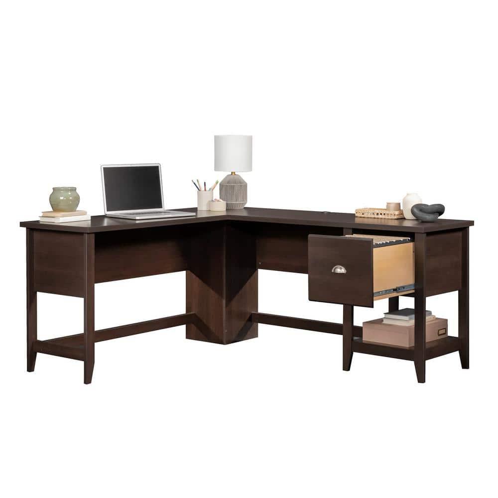 Sauder Summit Station L Desk Cinnamon Cherry