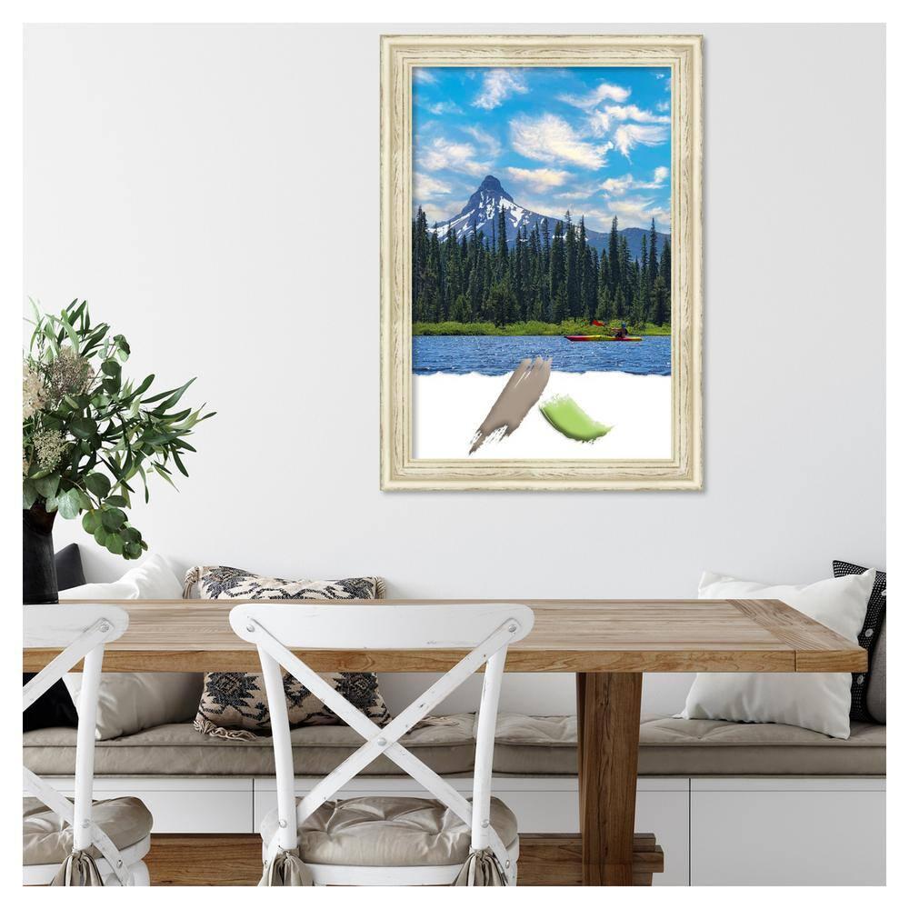 Amanti Art Country White Wash Wood Picture Frame Opening Size 20x30 in.