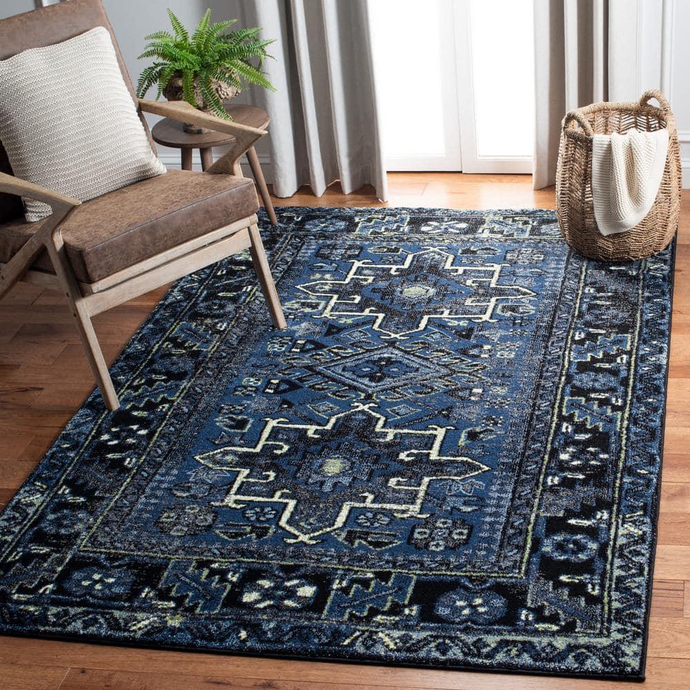 Vintage Hamadan VTH211 Power Loomed Area Rug - Blue/Grey - 6'7"x9' - Safavieh.
