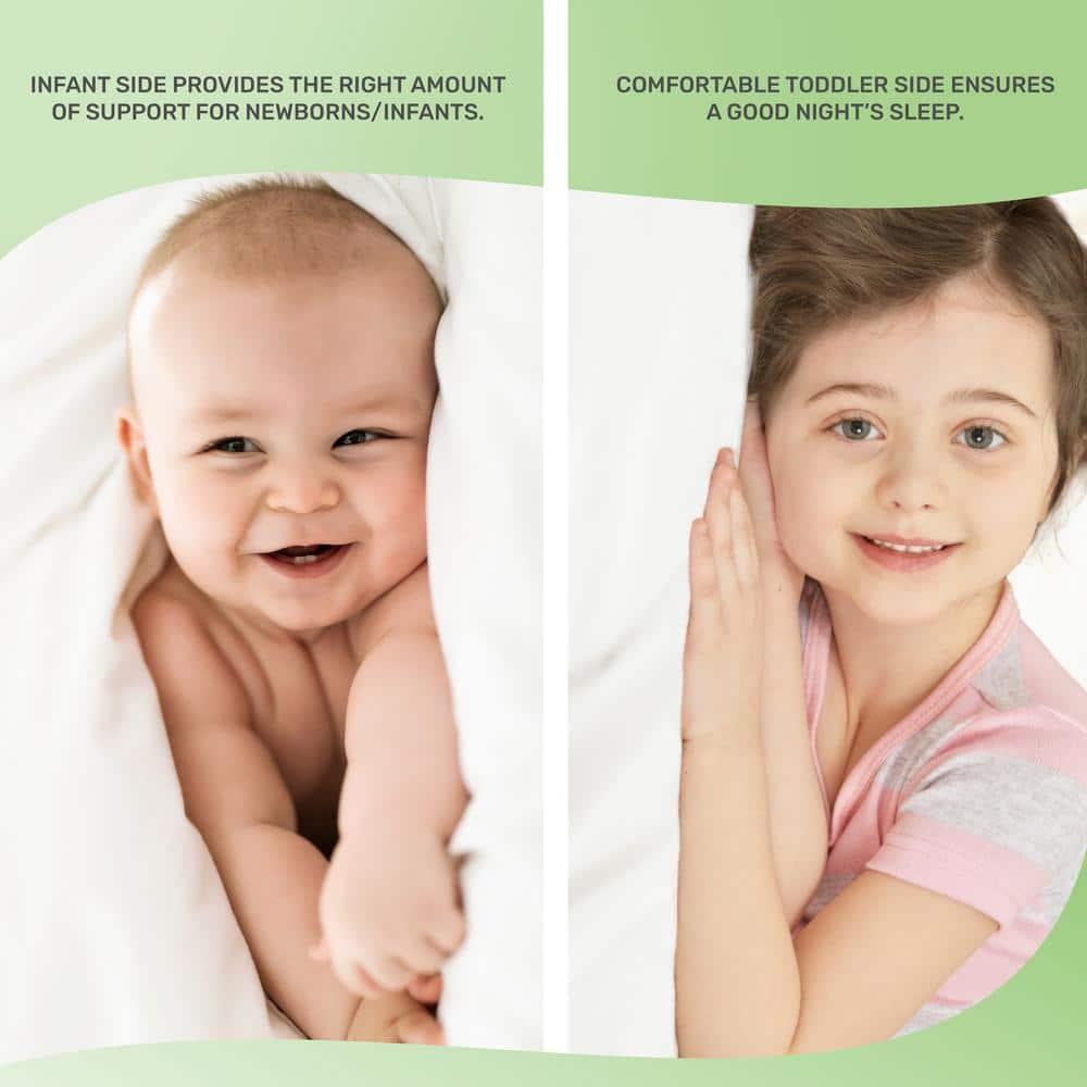 Dream on Me Orthopedic Firm Fiber Dual-Sided Crib & Toddler Mattress, Greenguard Gold Certified, 15 Years Warranty, Grey Embossed