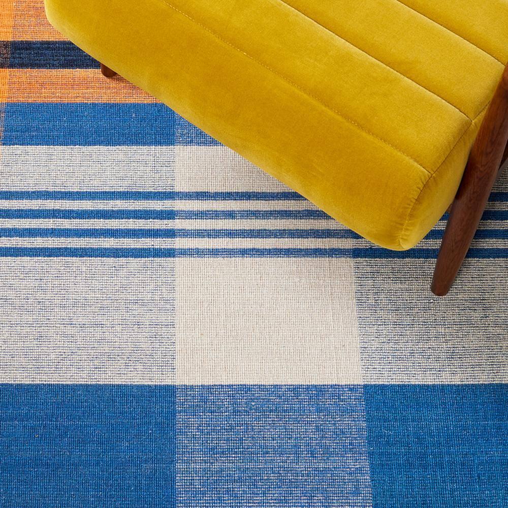 Striped Kilim STK708 Hand Woven Area Rug - Orange/Blue - 6'x6' - Safavieh.
